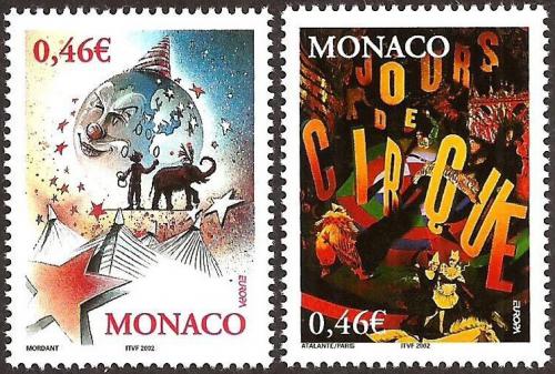 Poštovní známky Monako 2002 Evropa CEPT, cirkus Mi# 2600-01