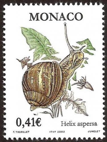 Poštovní známka Monako 2002 Hlemýžï kropenatý Mi# 2631