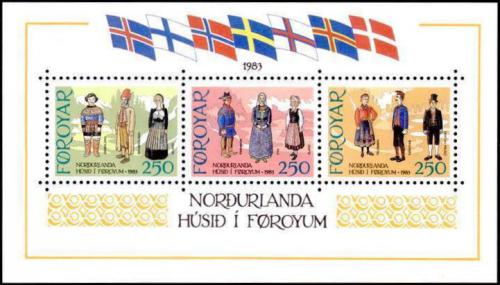 Poštovní známky Faerské ostrovy 1983 Tradièní kostýmy Mi# Block 1 Kat 10€