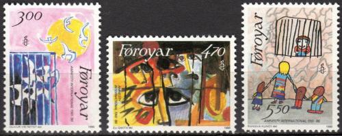 Poštovní známky Faerské ostrovy 1986 Dìtské kresby Mi# 136-38