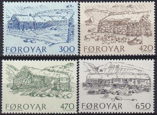 Poštovní známky Faerské ostrovy 1987 Staré farmy Mi# 145-48 Kat 9€