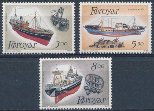 Poštovní známky Faerské ostrovy 1987 Rybáøské lodì Mi# 151-53 Kat 7.50€