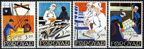 Poštovní známky Faerské ostrovy 1990 Rybáøský prùmysl Mi# 194-97 Kat 6€