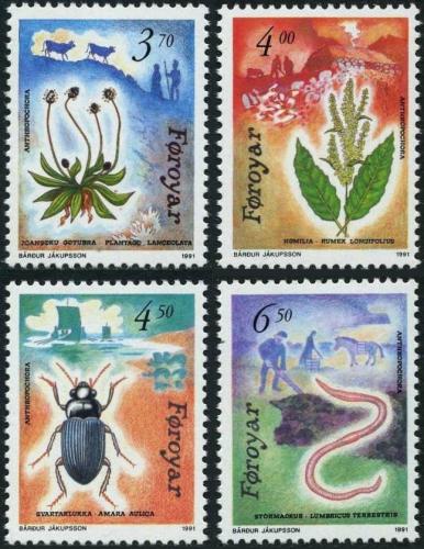 Poštovní známky Faerské ostrovy 1991 Fauna a flóra Mi# 211-14 Kat 8.50€