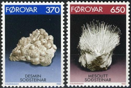 Poštovní známky Faerské ostrovy 1992 Minerály Mi# 237-38