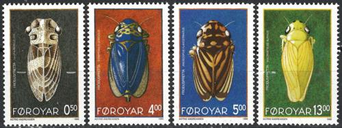 Poštovní známky Faerské ostrovy 1995 Cikády Mi# 272-75