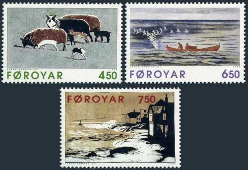 Poštovní známky Faerské ostrovy 1996 Grafika, Janus Kamban Mi# 305-07 Kat 5.50€
