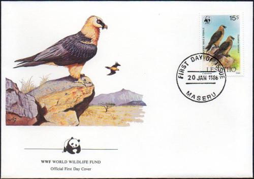 FDC Lesotho 1986 Orlosup bradatý, WWF 034 Mi# 557