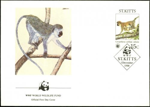FDC Svat Krytof 1986 Kokodan zelen, WWF 043 Mi# 184