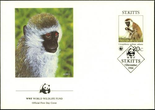 FDC Svat Krytof 1986 Kokodan zelen, WWF 043 Mi# 185 - zvtit obrzek