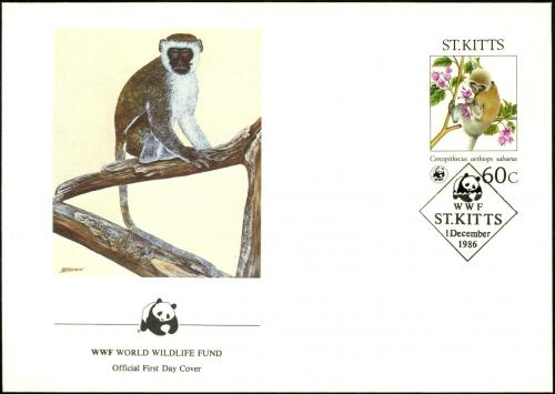 FDC Svat Krytof 1986 Kokodan zelen, WWF 043 Mi# 186