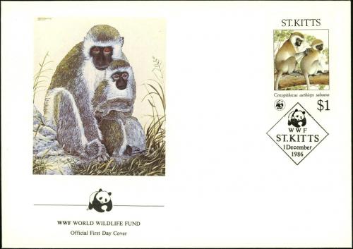FDC Svat Krytof 1986 Kokodan zelen, WWF 043 Mi# 187