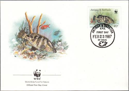 FDC Antigua 1987 Kanic bìlopruhý, WWF 049 Mi# 1011