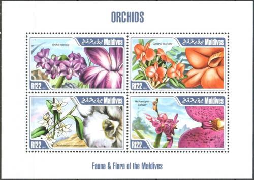 Potovn znmky Maledivy 2013 Orchideje Mi# 4893-96 Kat 11