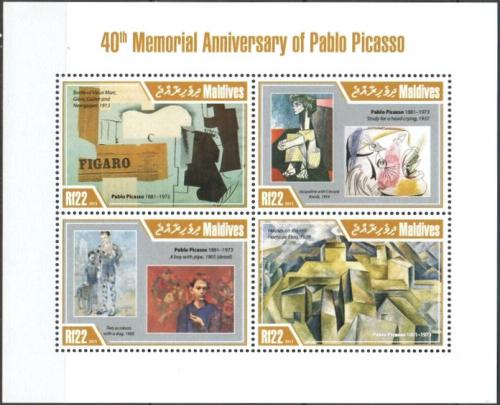Poštovní známky Maledivy 2013 Pablo Picasso Mi# 4948-51 Kat 11€