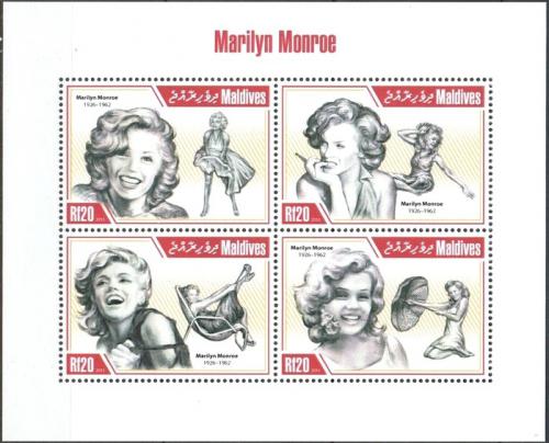Potovn znmky Maledivy 2013 Marilyn Monroe Mi# 4978-81 Kat 10 - zvtit obrzek