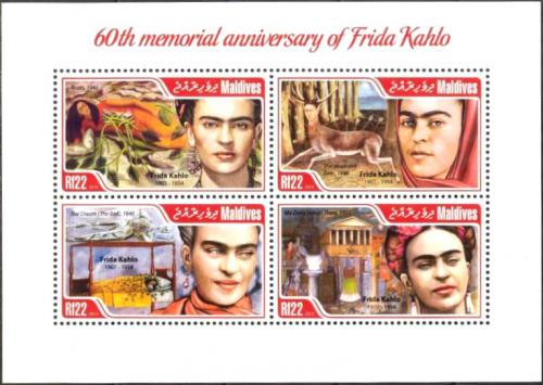 Potovn znmky Maledivy 2014 Umn, Frida Kahlo Mi# 5068-71 Kat 11 - zvtit obrzek