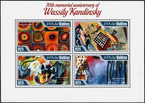 Potovn znmky Maledivy 2014 Umn, Vasilij Kandinskij Mi# 5193-96 Kat 10 - zvtit obrzek