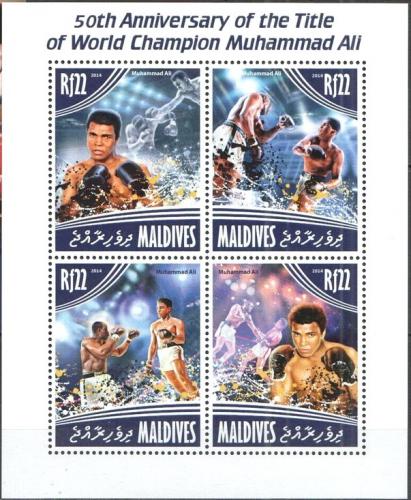 Potovn znmky Maledivy 2014 Muhammad Ali, box Mi# 5284-87 Kat 11 - zvtit obrzek