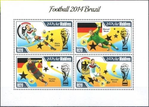 Poštovní známky Maledivy 2014 MS ve fotbale Mi# 5365-68 Kat 10€