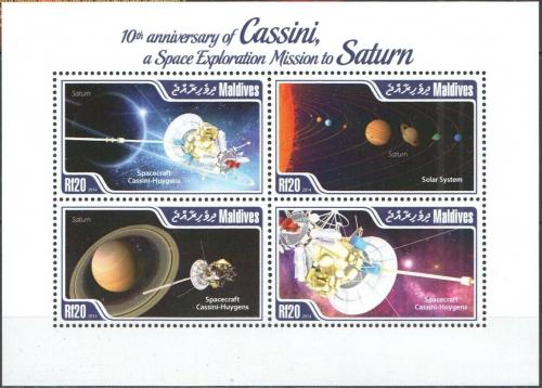 Potovn znmky Maledivy 2014 Planetrn sonda Cassini Mi# 5385-88 Kat 10  - zvtit obrzek