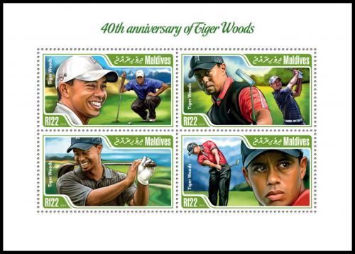 Potovn znmky Maledivy 2014 Tiger Woods, golf Mi# 5584-87 Kat 11 - zvtit obrzek