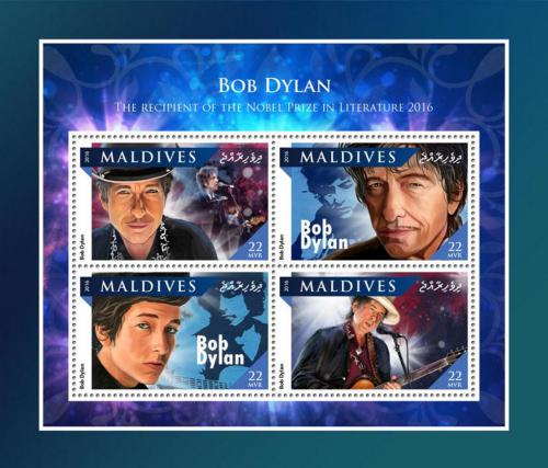Potovn znmky Maledivy 2016 Bob Dylan Mi# 6696-99 Kat 11 - zvtit obrzek