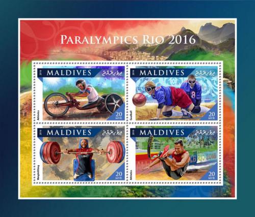 Potovn znmky Maledivy 2016 Paralympida Rio de Janeiro Mi# 6706-09 Kat 10