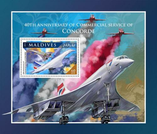 Potovn znmka Maledivy 2016 Concorde Mi# Block 1013