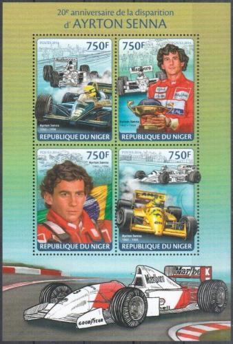 Potovn znmky Niger 2014 Ayrton Senna, Formule 1 Mi# 2712-15 Kat 12 - zvtit obrzek