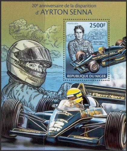 Potovn znmka Niger 2014 Ayrton Senna, Formule 1 Mi# Block 284 Kat 10 - zvtit obrzek