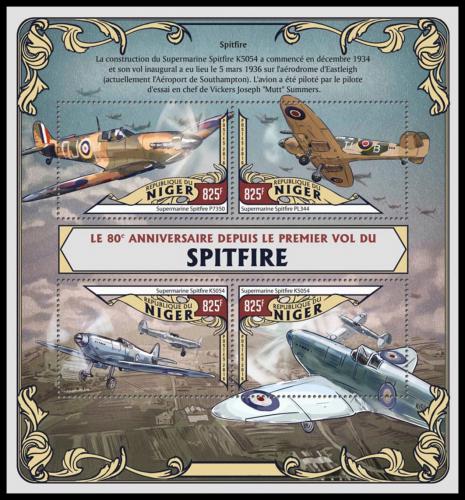 Potovn znmky Niger 2016 Sthaky Spitfire Mi# 4027-30 Kat 13 - zvtit obrzek