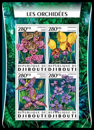 Potovn znmky Dibutsko 2016 Orchideje Mi# 1029-32 Kat 12