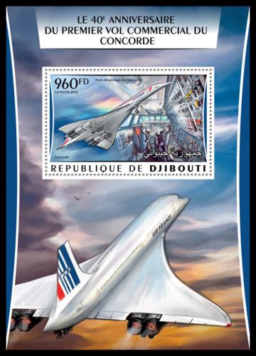 Potovn znmka Dibutsko 2016 Concorde Mi# Mi# Block 220 Kat 12 - zvtit obrzek