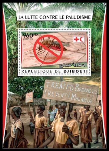 Potovn znmka Dibutsko 2016 Boj proti malrii Mi# Block 226 Kat 12