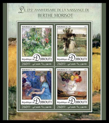 Potovn znmky Dibutsko 2016 Umn, Berthe Morisot Mi# 1159-62 Kat 10 - zvtit obrzek