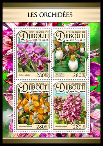Potovn znmky Dibutsko 2016 Orchideje Mi# 1328-31 Kat 11