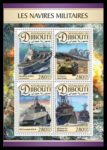 Potovn znmky Dibutsko 2016 Vojensk lod Mi# 1343-46 Kat 11 - zvtit obrzek