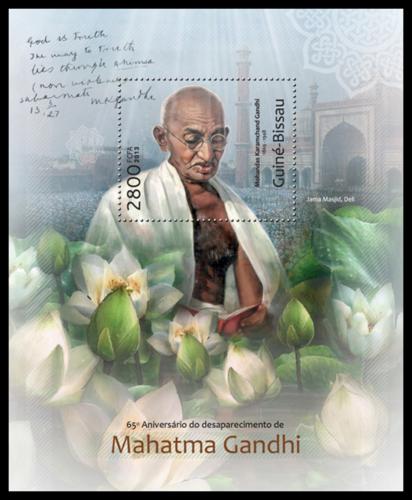 Poštovní známka Guinea-Bissau 2013 Mahátma Gándhí Mi# Block 1130 Kat 11€