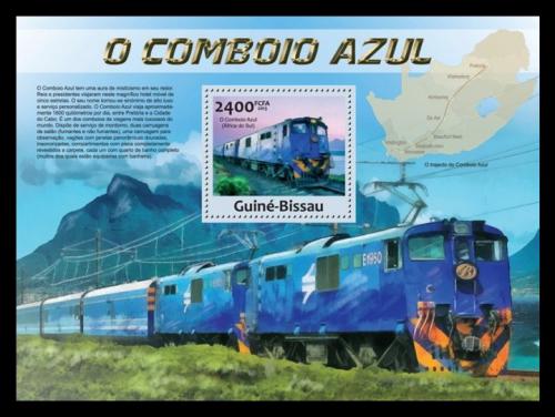 Potovn znmka Guinea-Bissau 2013 Modr vlak,Jin Afrika Mi# Block 1148 Kat 10