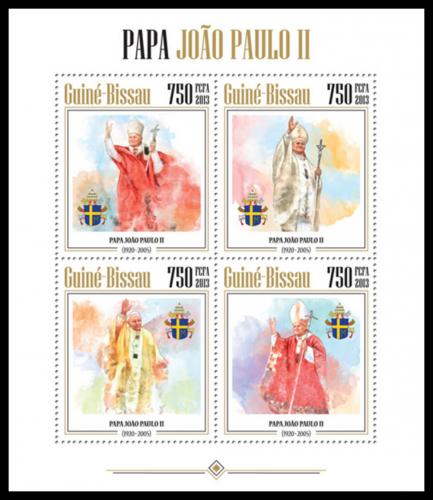 Potovn znmky Guinea-Bissau 2013 Pape Jan Pavel II. Mi# 6783-86 Kat 12