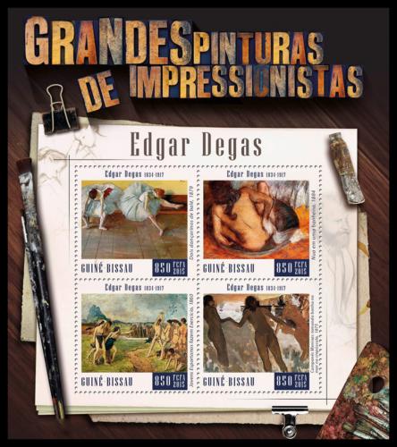 Poštovní známky Guinea-Bissau 2015 Umìní, Edgar Degas Mi# 8293-96 Kat 13€