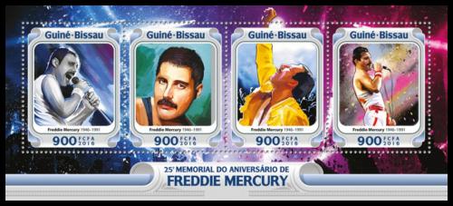Potovn znmky Guinea-Bissau 2016 Freddie Mercury Mi# 8519-22 Kat 13.50