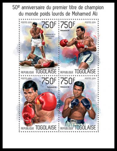 Potovn znmky Togo 2014 Muhammad Ali, box Mi# 5757-60 Kat 12 - zvtit obrzek