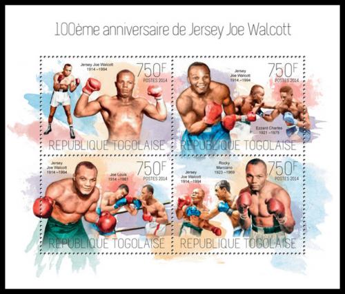 Potovn znmky Togo 2014 Jersey Joe Walcott, box Mi# 5555-58 Kat 12