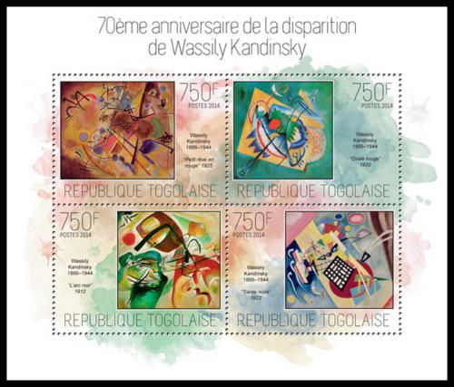 Potovn znmky Togo 2014 Umn, Vasilij Kandinskij Mi# 5580-83 Kat 12 - zvtit obrzek