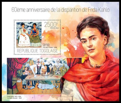 Potovn znmka Togo 2014 Umn, Frida Kahlo Mi# Block 940 Kat 10 - zvtit obrzek