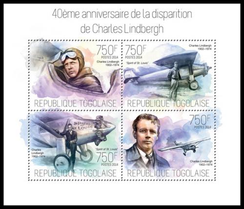Potovn znmky Togo 2014 Charles Lindbergh Mi# 5605-08 Kat 12