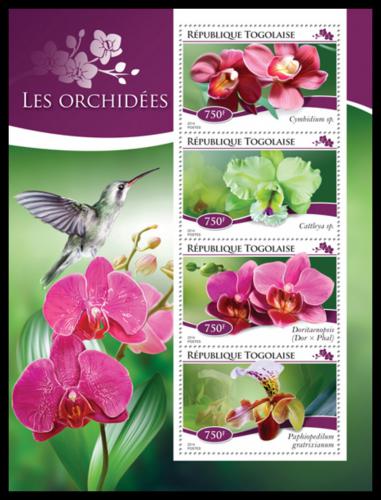 Potovn znmky Togo 2014 Orchideje Mi# 6396-99 Kat 12