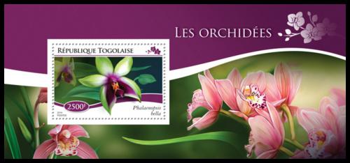 Potovn znmka Togo 2014 Orchideje Mi# Block 1097 Kat 10